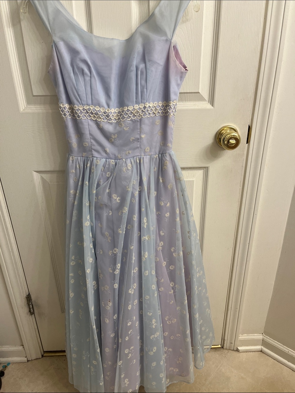 1950's Baby Blue and Lilac Cupcake Party Dress Size S (2-4)